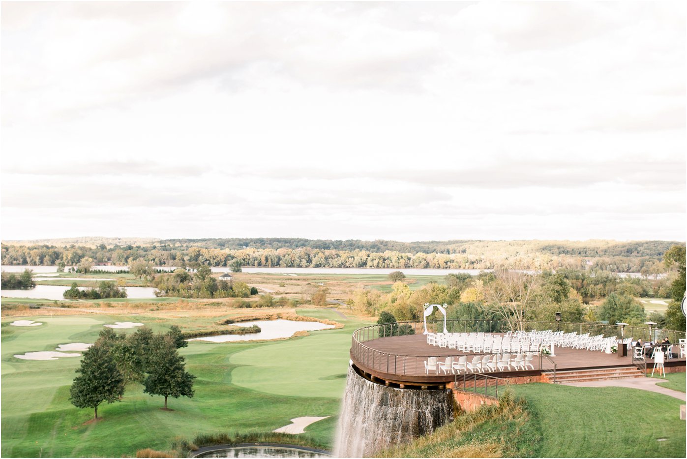 The views at Trump National Golf Club are incredible and the perfect place for a wedding ceremony. The ceremony space overlooks the entire golf course and into Leesburg, VA.