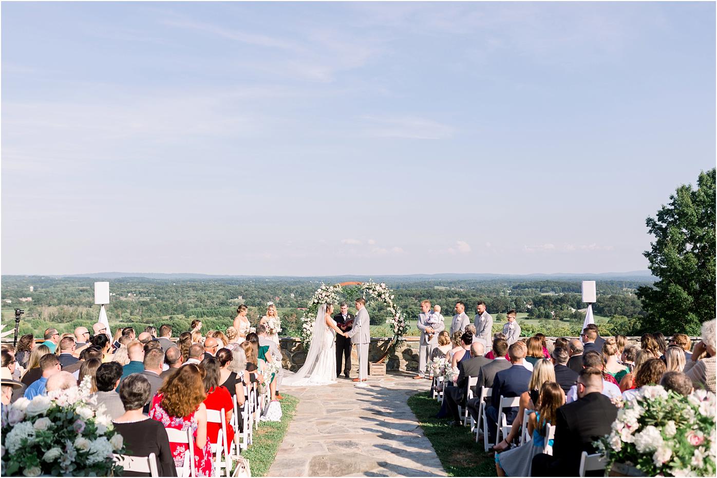 Stunning views at Bluemont Vineyard Wedding ceremony site